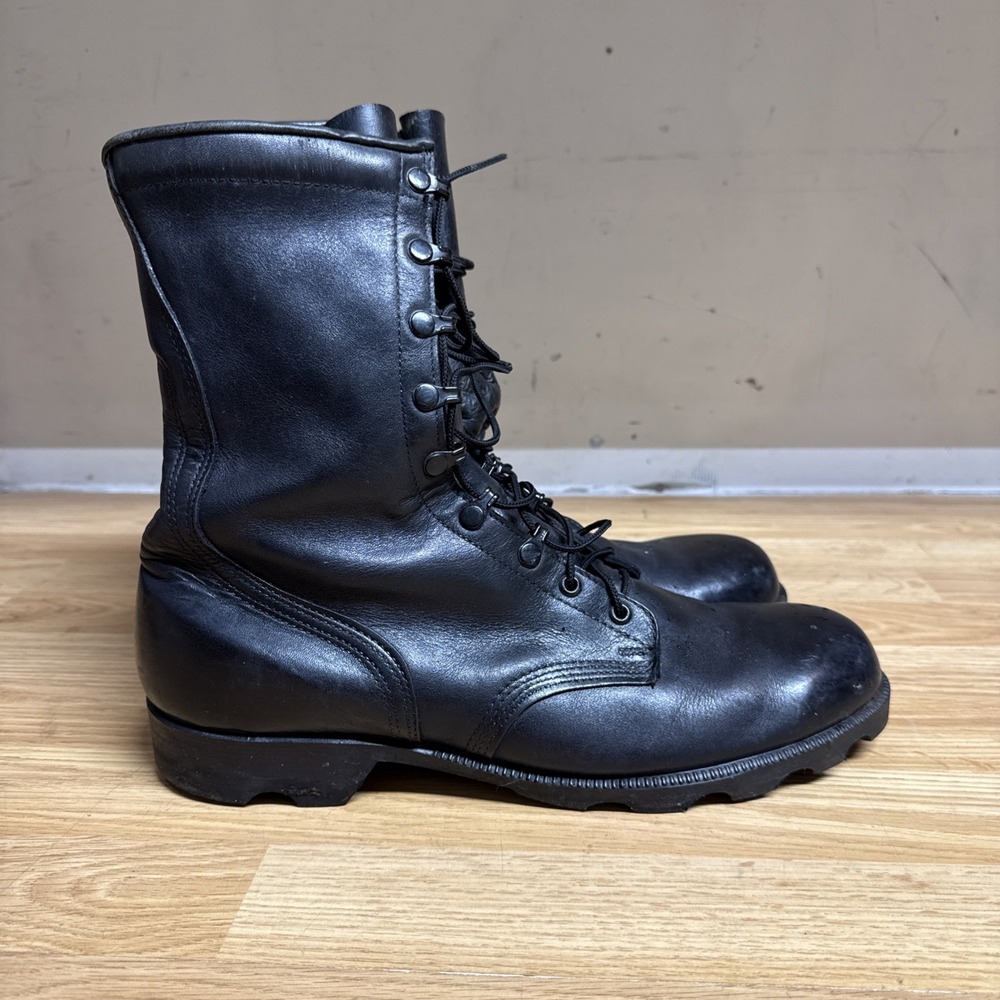 Vtg RO SEARCH Military Combat Boots Men's Size US 12.5R Leather Black PH 8-93